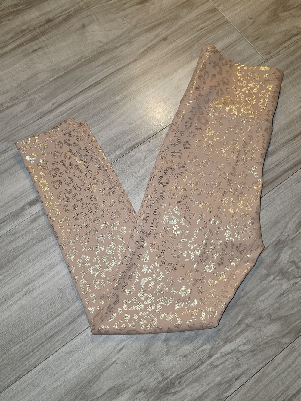 High-Rise Metallic Leopard Print Leggings - Blush